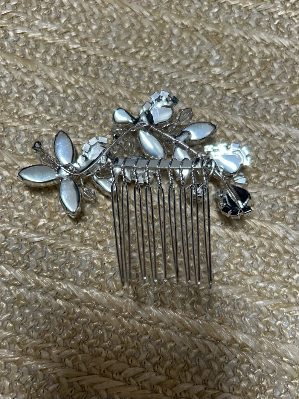 Crystal Hair Comb- Silver